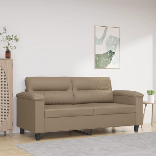 2-seater sofa 140 cm in cappuccino-colored faux leather