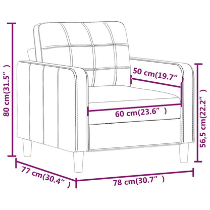 Poltrona tecido 60 cm cinzento-claro