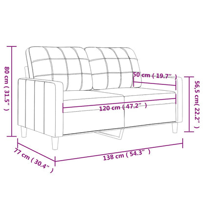 2-seater sofa in dark grey fabric 120 cm