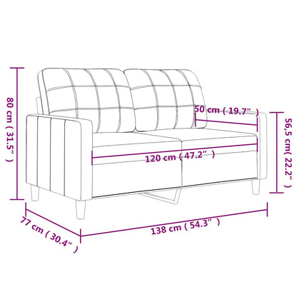 Sofá de 2 lugares tecido 120 cm cor creme