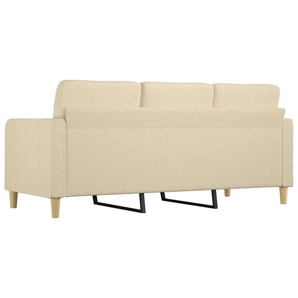 Sofá de 3 lugares tecido 180 cm cor creme