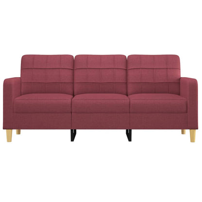 Sofá de 3 lugares tecido 180 cm vermelho tinto
