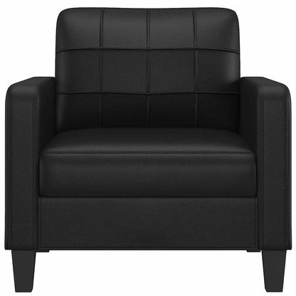 60 cm black artificial leather armchair