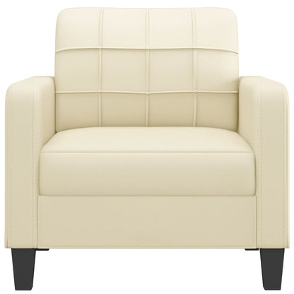 60 cm armchair in cream faux leather