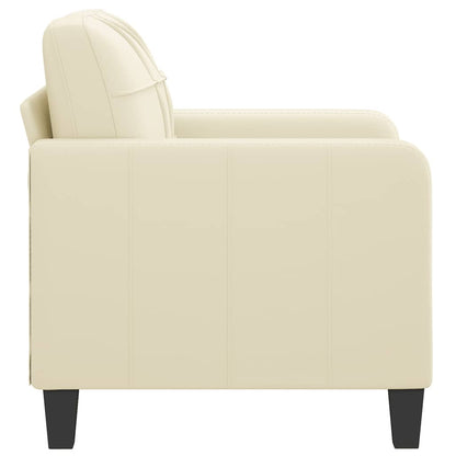 60 cm armchair in cream faux leather
