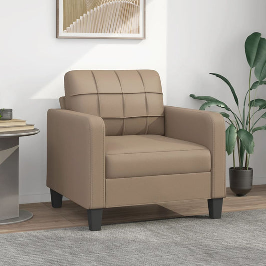 60 cm armchair in cappuccino faux leather
