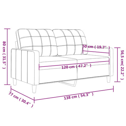 2-seater sofa 120 cm in cappuccino-colored faux leather