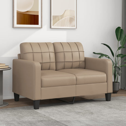 2-seater sofa 120 cm in cappuccino-colored faux leather