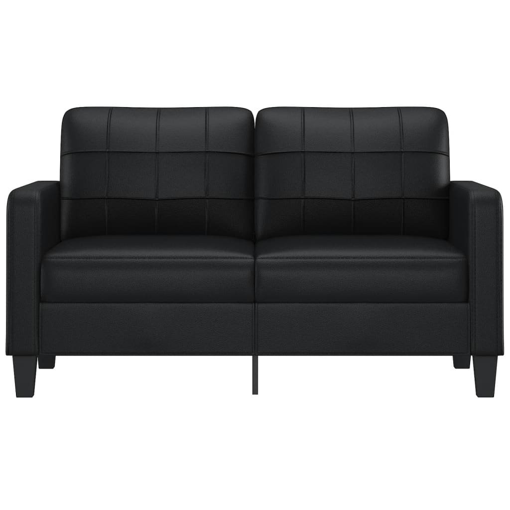 Sofá de 2 lugares 140 cm couro artificial preto