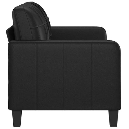 Sofá de 2 lugares 140 cm couro artificial preto