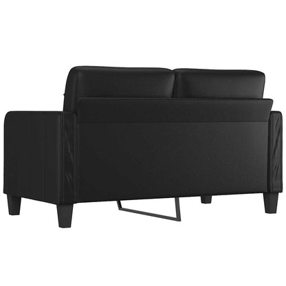 Sofá de 2 lugares 140 cm couro artificial preto