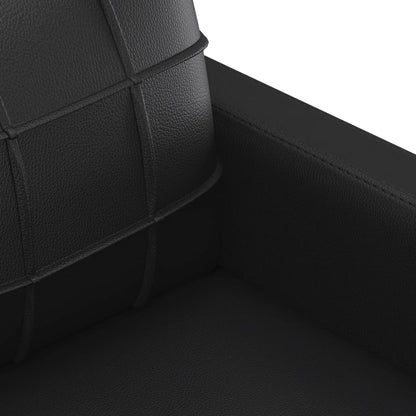 Sofá de 2 lugares 140 cm couro artificial preto