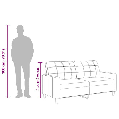 2-seater sofa 140 cm in cappuccino-colored faux leather