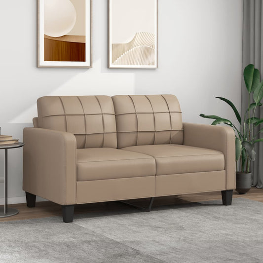 2-seater sofa 140 cm in cappuccino-colored faux leather