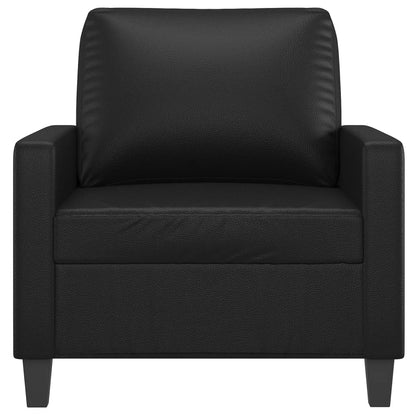 Poltrona couro artificial 60 cm preto