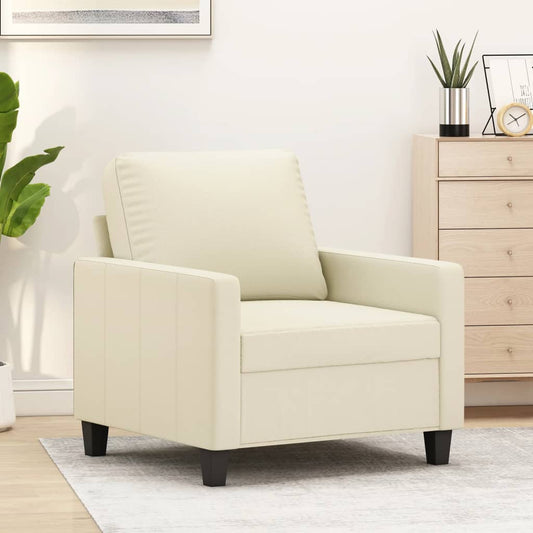 60 cm armchair in cream faux leather