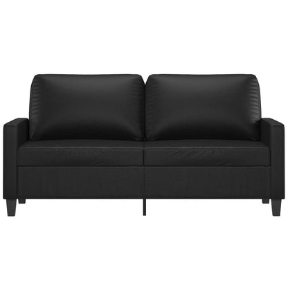 Sofá de 2 lugares 140 cm couro artificial preto