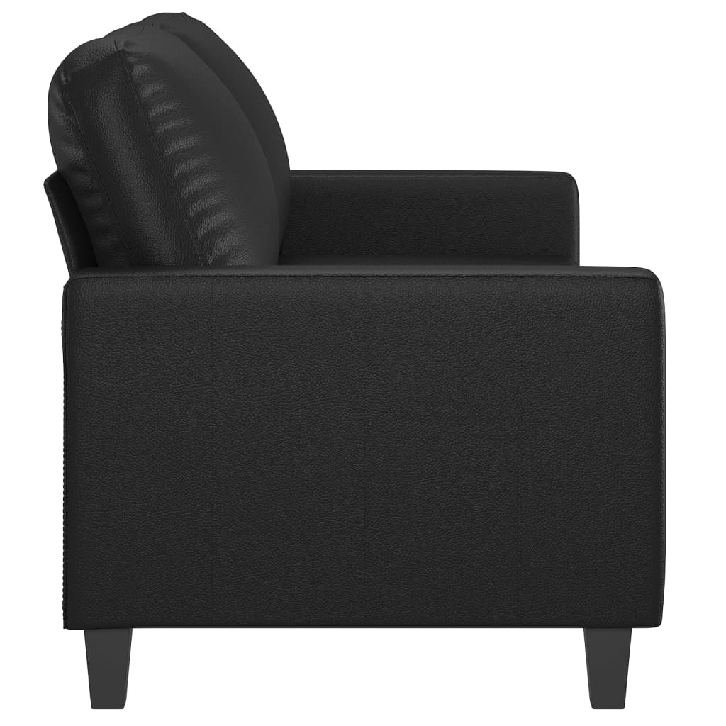Sofá de 2 lugares 140 cm couro artificial preto
