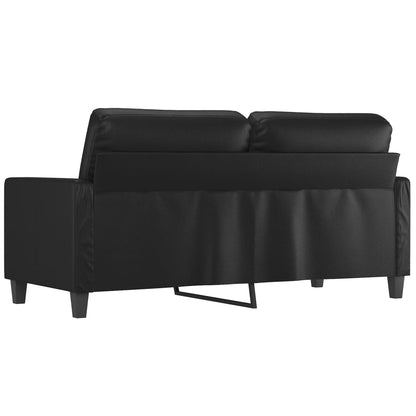 Sofá de 2 lugares 140 cm couro artificial preto