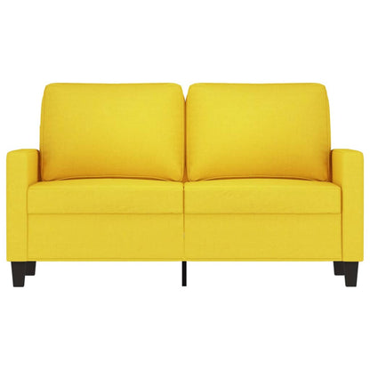 Sofá de 2 lugares 120 cm tecido amarelo-claro