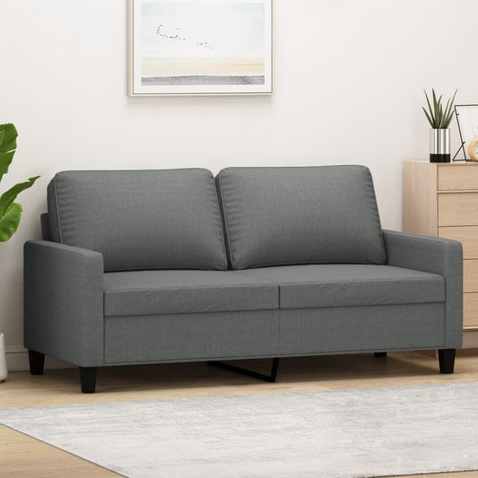 Sofá de 2 lugares em tecido 140 cm cinzento-escuro