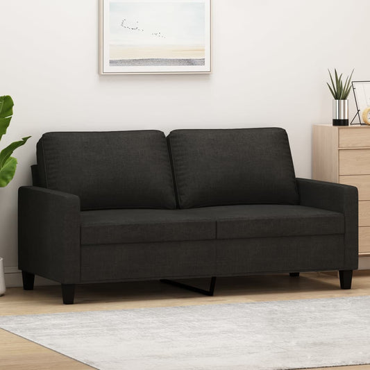2-seater sofa in fabric, 140 cm, black