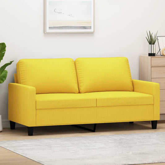 2-seater sofa 140 cm light yellow fabric