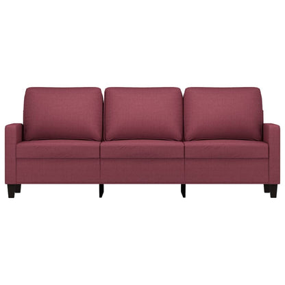 3-seater sofa in 180 cm red fabric