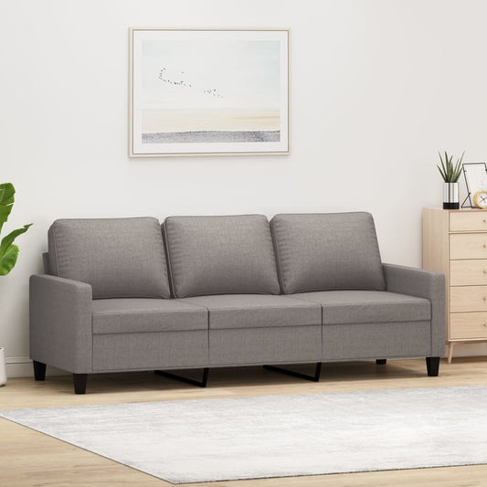 3-seater sofa in 180 cm grey-brown fabric