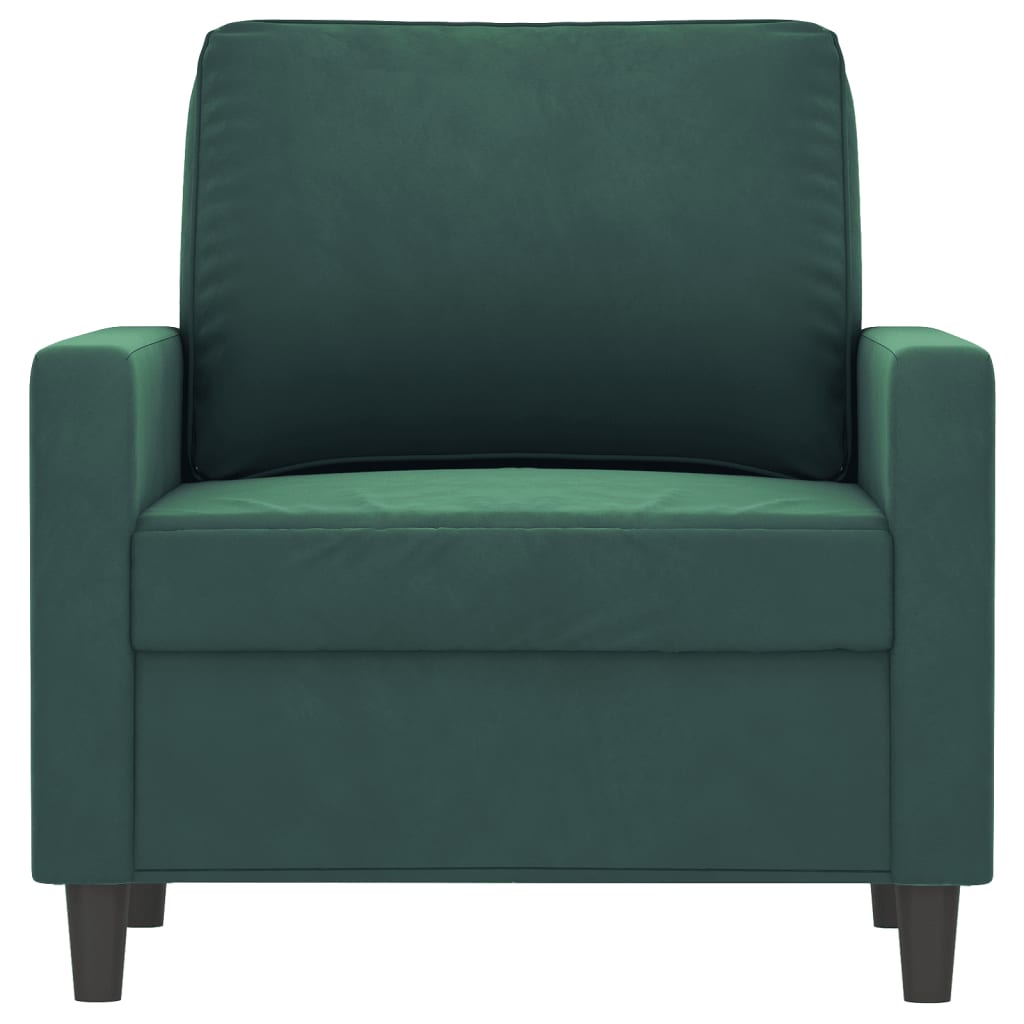 Poltrona 60 cm veludo verde-escuro