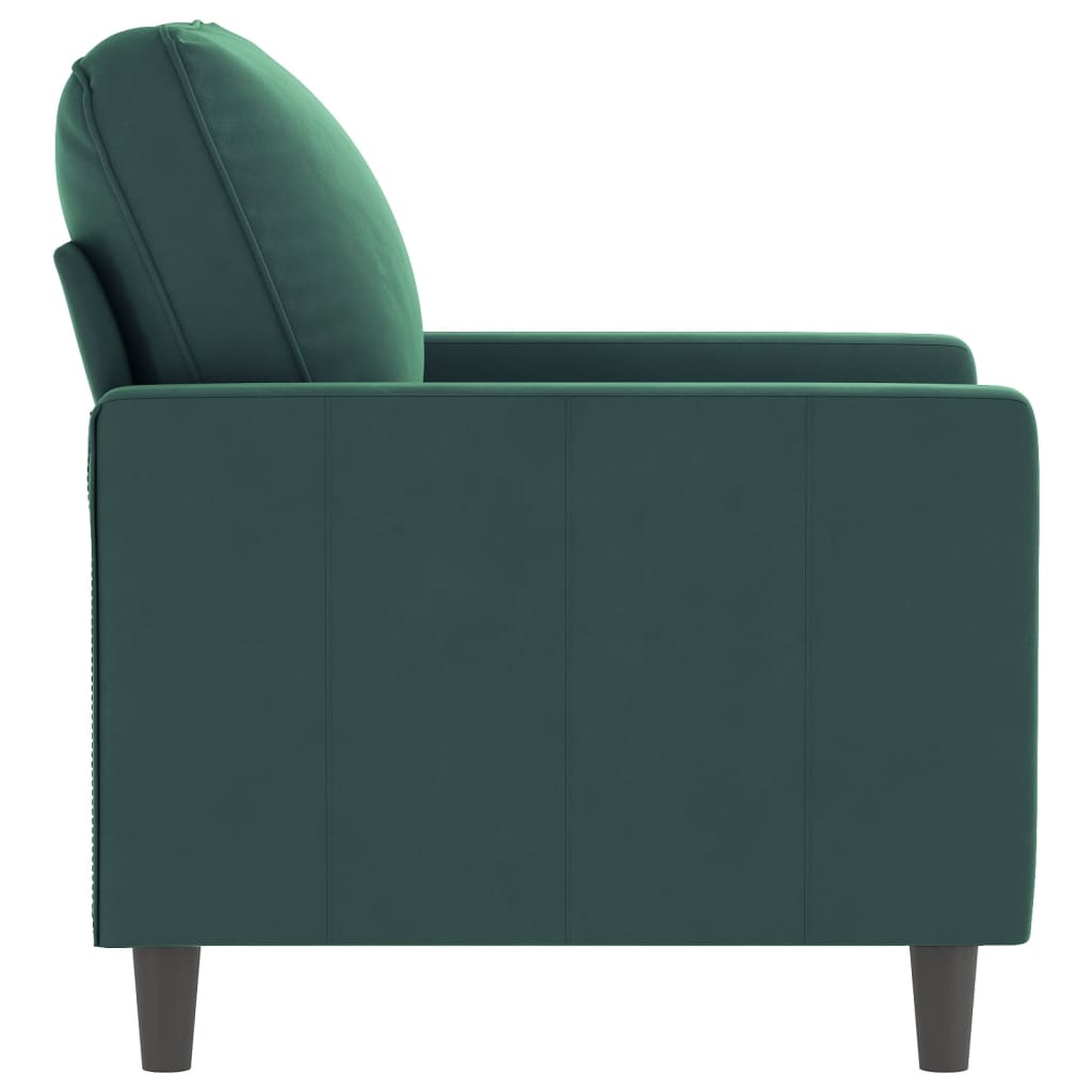 Poltrona 60 cm veludo verde-escuro