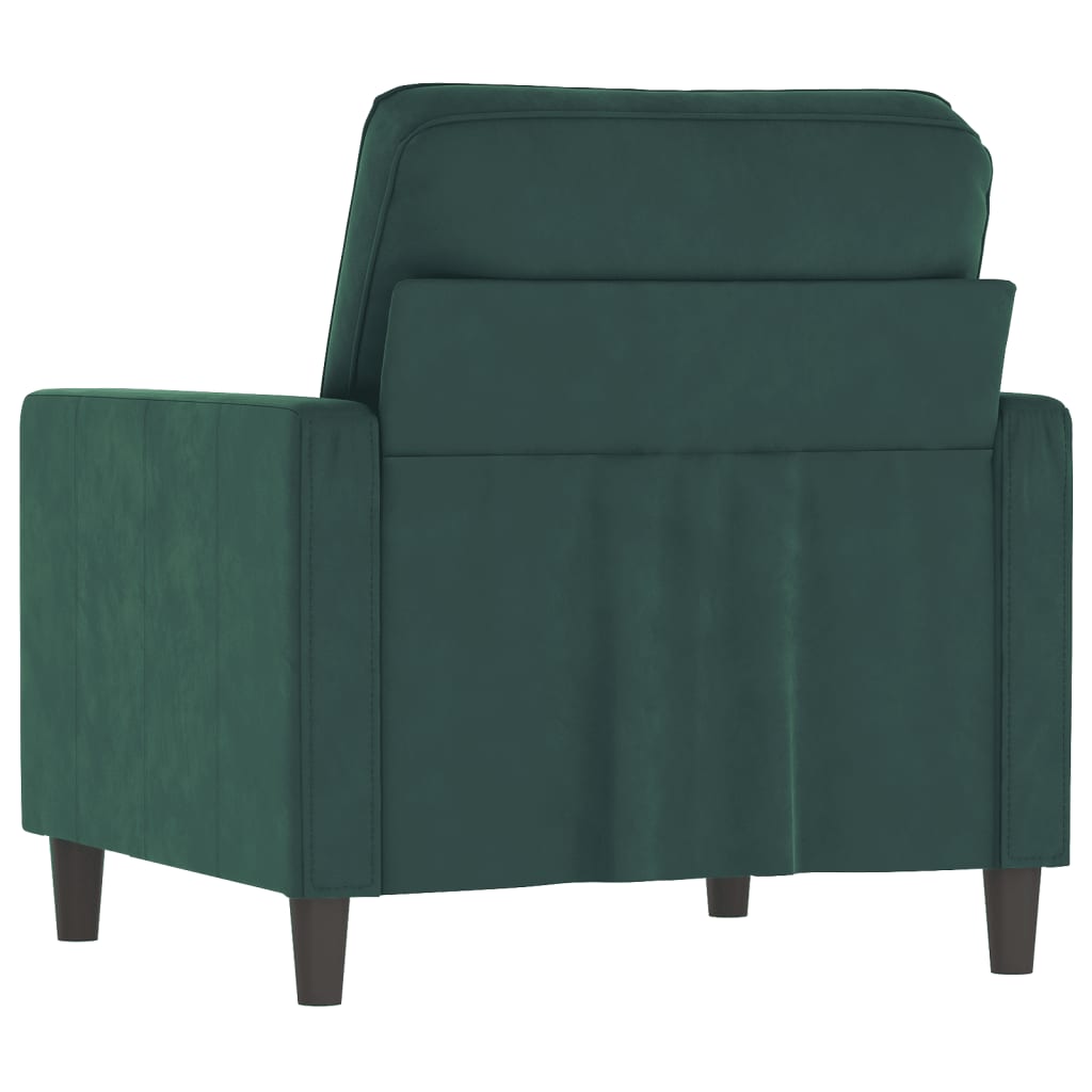 Poltrona 60 cm veludo verde-escuro