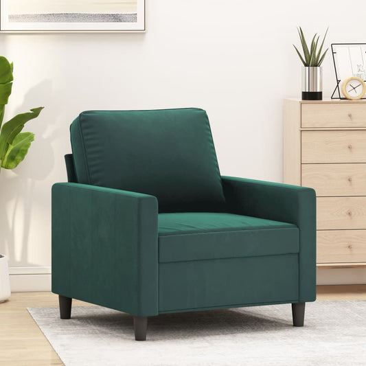 Poltrona 60 cm veludo verde-escuro