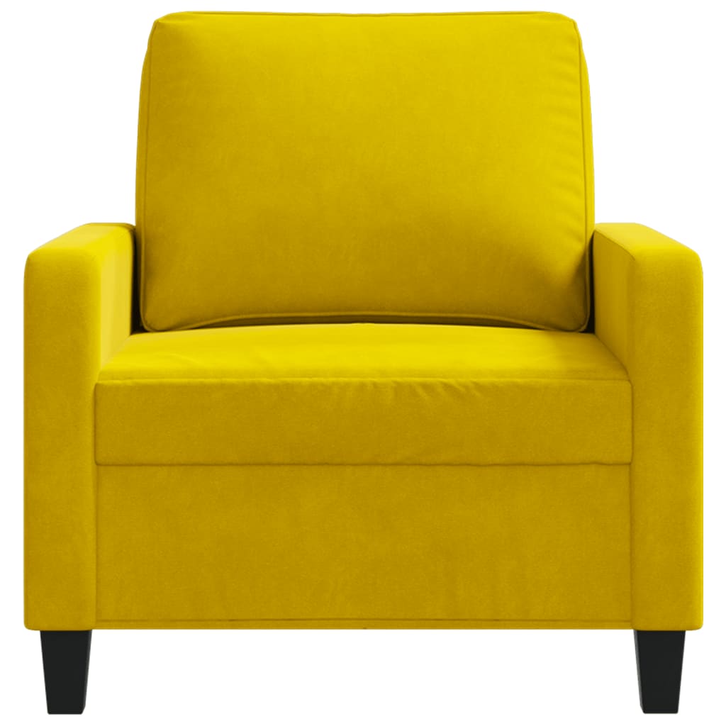 60 cm yellow velvet armchair