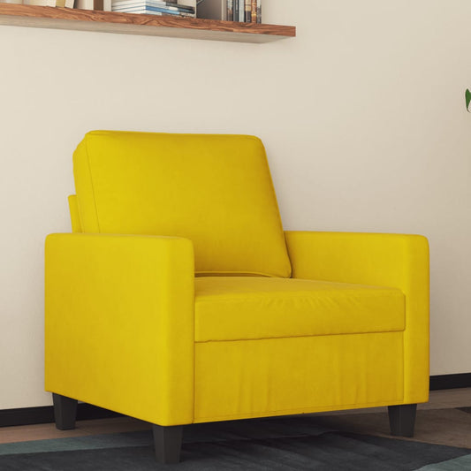 60 cm yellow velvet armchair