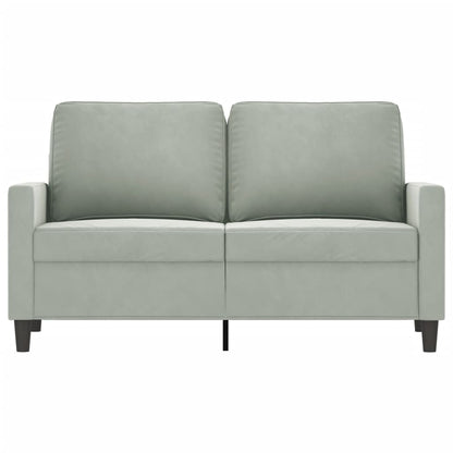 Sofá de 2 lugares 120 cm veludo cinzento-claro