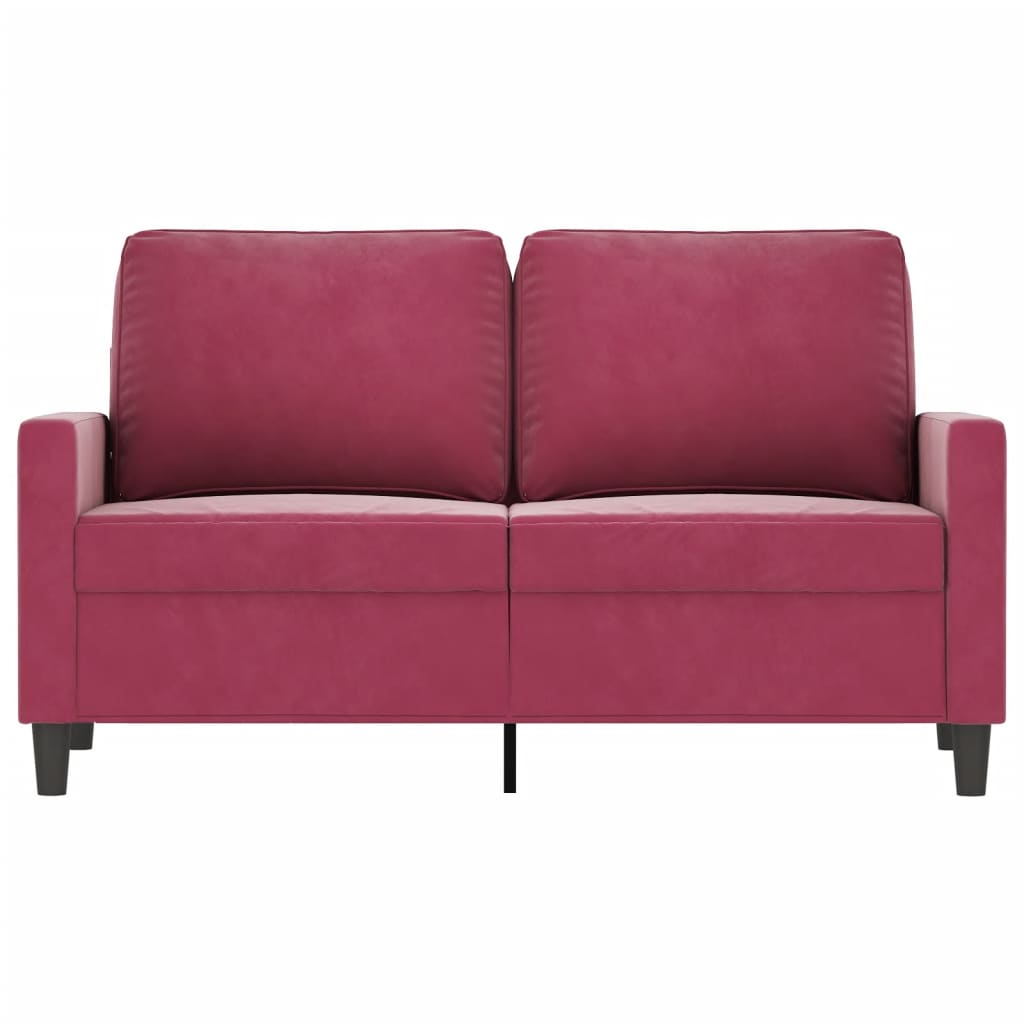 2-seater velvet sofa 120 cm red