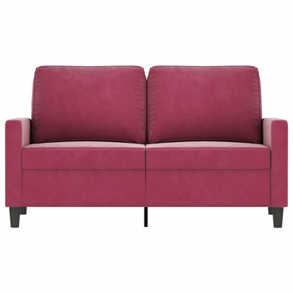 2-seater velvet sofa 120 cm red