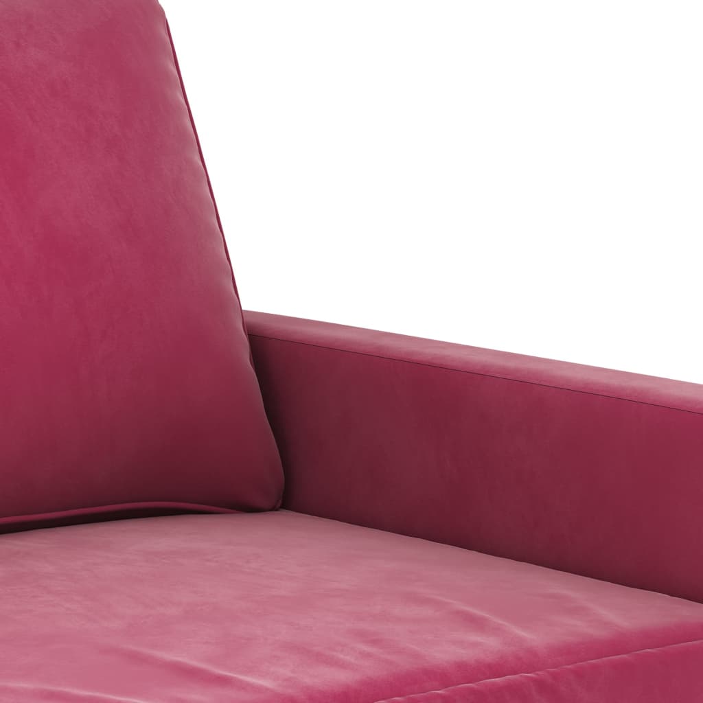 2-seater velvet sofa 120 cm red