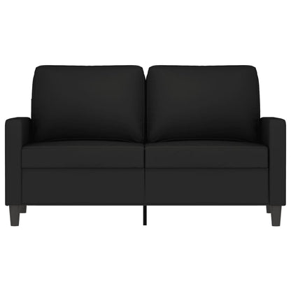 Sofá de 2 lugares veludo 120 cm preto