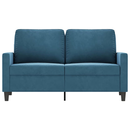 Sofá de 2 lugares veludo 120 cm azul