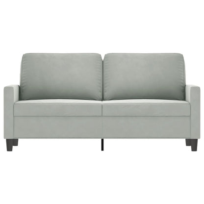 2-seater sofa 140 cm light grey velvet