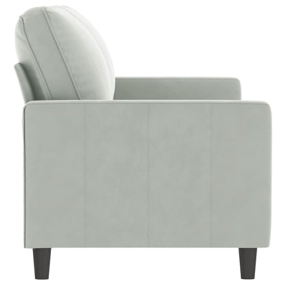 2-seater sofa 140 cm light grey velvet