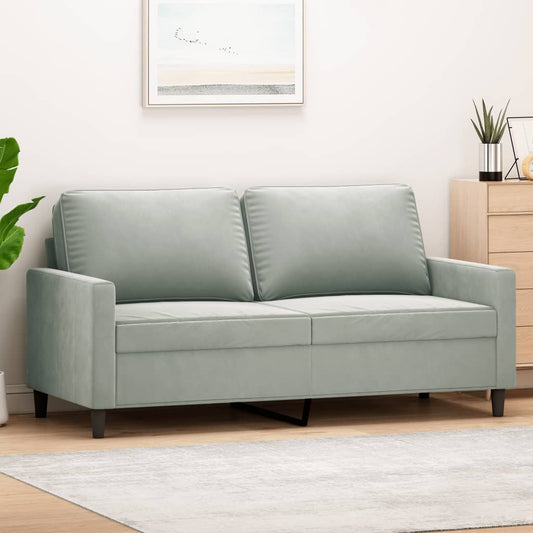 2-seater sofa 140 cm light grey velvet