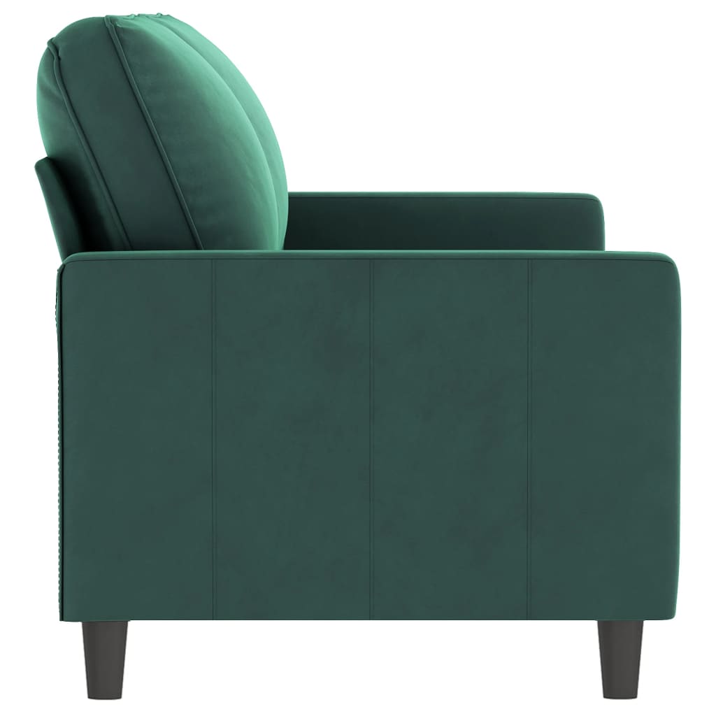 2-seater sofa 140 cm dark green velvet