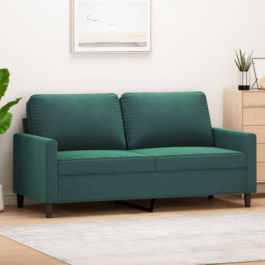 2-seater sofa 140 cm dark green velvet