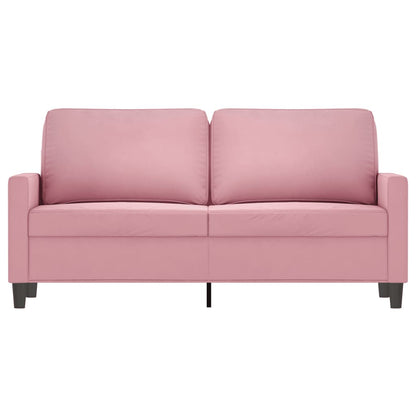Sofá de 2 lugares veludo 140 cm rosa