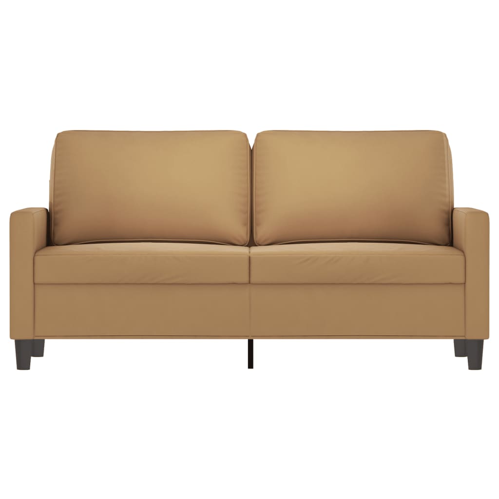 Sofá de 2 lugares veludo 140 cm castanho