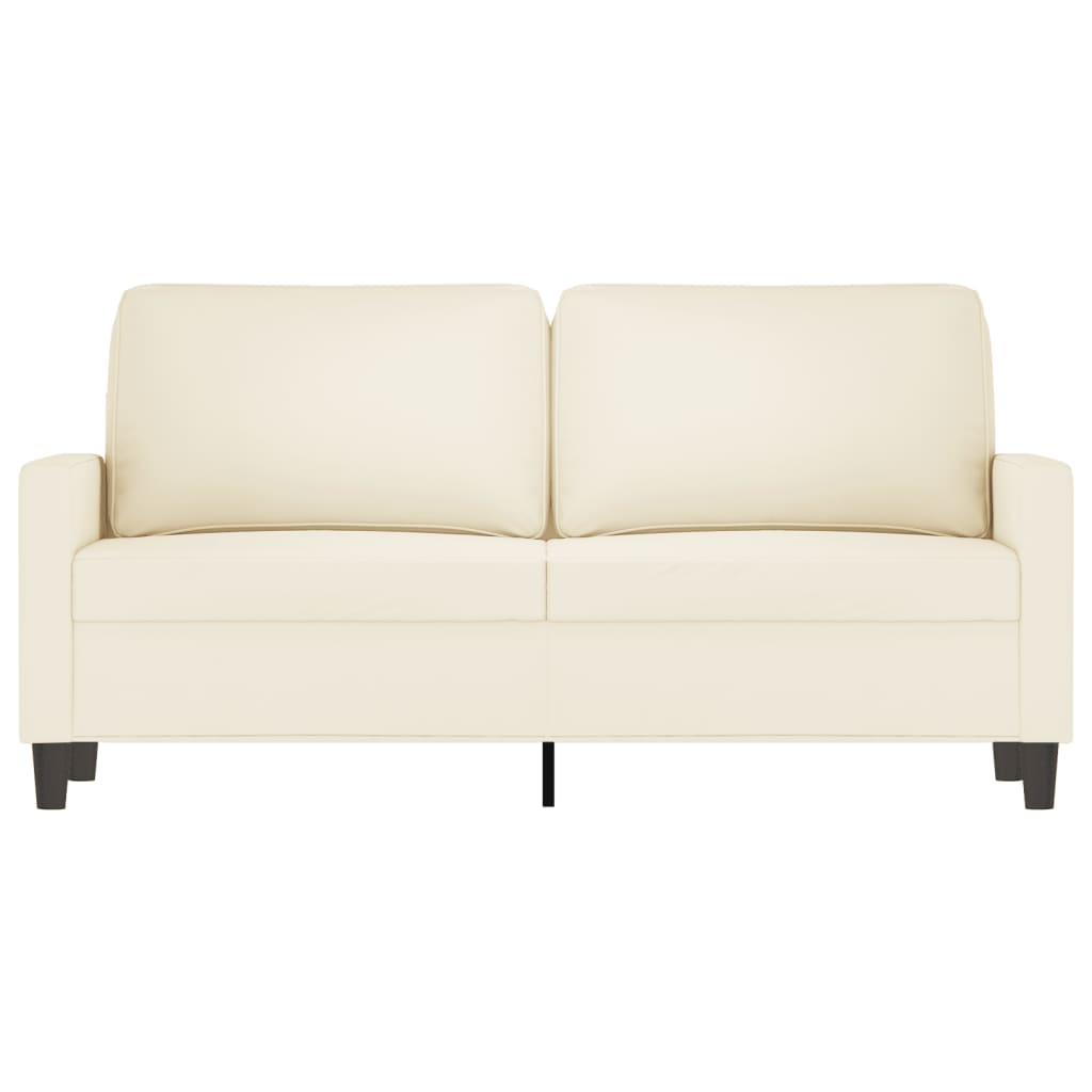 Sofá de 2 lugares veludo 140 cm cor creme