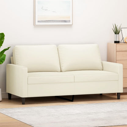 Sofá de 2 lugares veludo 140 cm cor creme